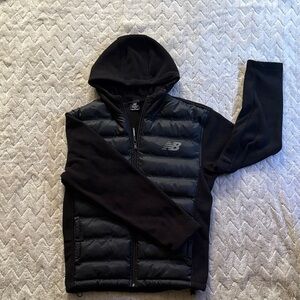 New Balance Men's Black Puffer Jacket with Hood